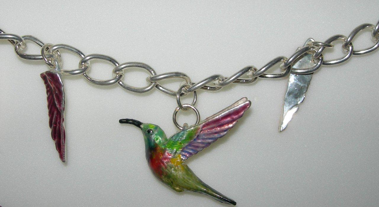 Sunbird bracelet in silver plate