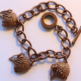 Pin-cushion bracelet in bronze