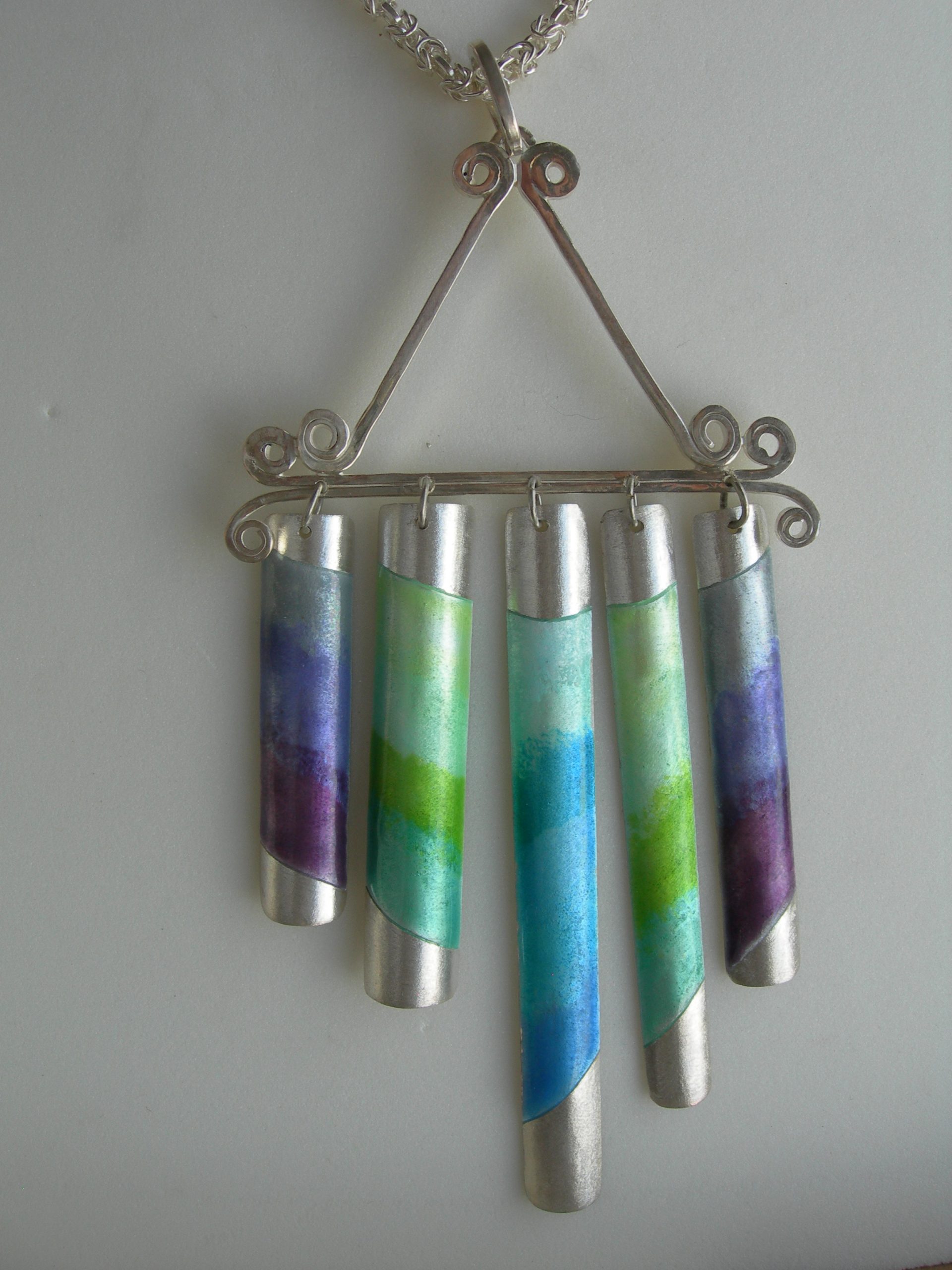 Chimes pendant in sterling silver