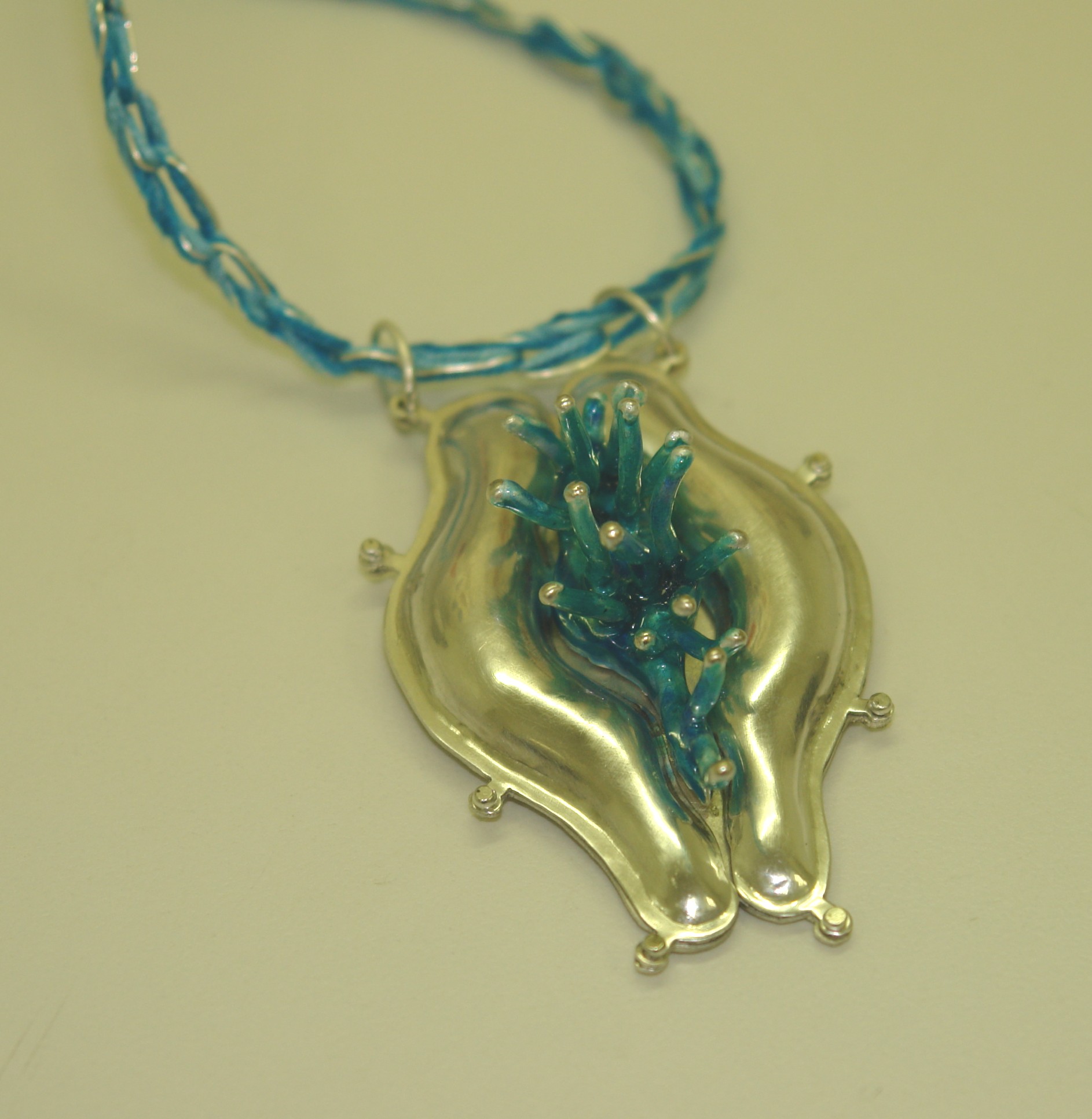 Womanhood pendant in sterling silver turquoise