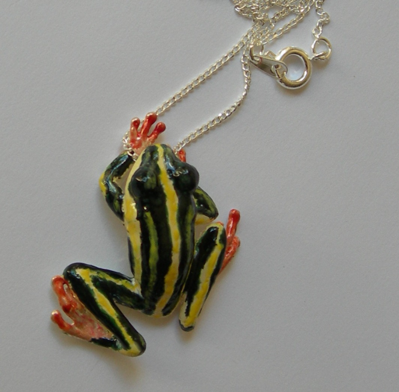 Frog (large) pendant in plated silver